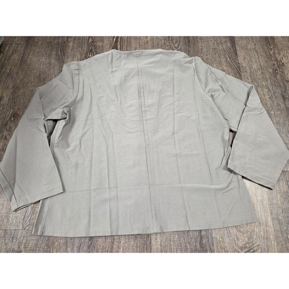 Eileen Fisher Large Made in USA Thin Zip Front Cardigan Gray/Beige Sweater - Picture 6 of 6